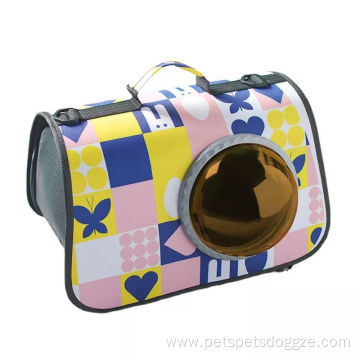 Pet Carrier for Cat Dog Breathable Airline Approved Space Capsule Portable Transparent Printed Bubble Pets Sling Bag